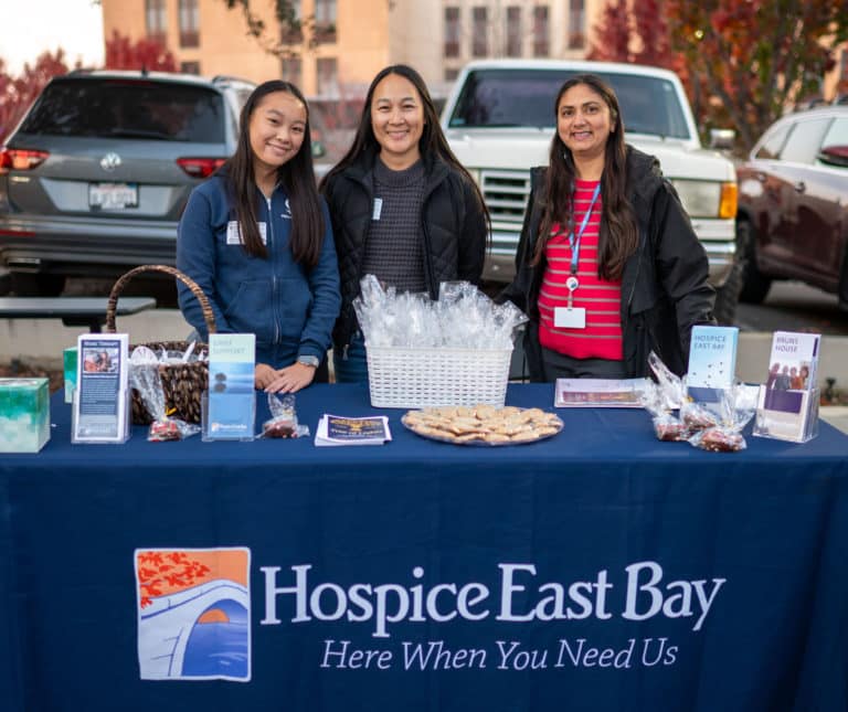 Staff and volunteers at a Tree of Lights event